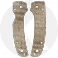 Ripps Garage Tech Skinny Micarta Scales for Spyderco Shaman Knife - Natural Burlap