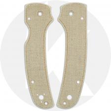 Ripps Garage Tech Skinny Micarta Scales for Spyderco Shaman Knife - Natural Canvas