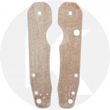 Ripps Garage Tech Micarta Scales for Spyderco Smock Knife - Natural Linen Plain / No Speed Holes