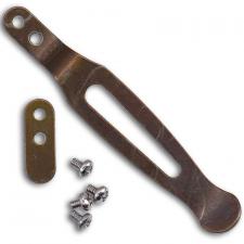 Hinderer Knives Titanium Pocket Clip and Filler Tab Set - Stonewash Bronze