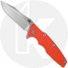 Rick Hinderer Eklipse 3.5 Knife - Spear Point - Stonewash Finish - Orange G10 / Titanium