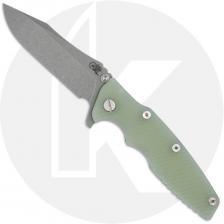 Rick Hinderer Eklipse 3.5 Knife - Spear Point - Working Finish - Translucent Green G10 / Titanium