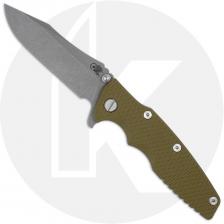 Rick Hinderer Eklipse 3.5 Knife - Spear Point - Working Finish - OD Green G10 / Titanium