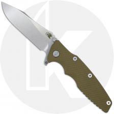 Rick Hinderer Eklipse 3.5 Knife - Slicer - Stonewash Finish - OD Green G10 / Titanium