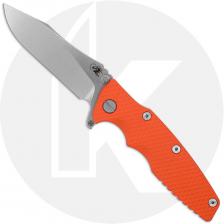 Rick Hinderer Eklipse 3.5 Knife - Slicer - Stonewash Finish - Orange G10 / Titanium