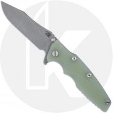 Rick Hinderer Eklipse 3.5 Knife - Slicer - Working Finish - Translucent Green G10 / Titanium