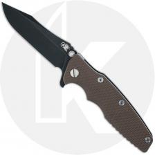Rick Hinderer Eklipse 3.5 Knife - Spear Point - Working Finish - FDE G10 / Battle Black Titanium