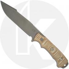Hinderer Knives Field TAC 6 - Harpoon Spear Point - Working Finish - Nitro-V - Natural Micarta - Kydex Sheath