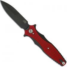 Hinderer Knives Maximus Bayonet Grind Knife - Black DLC - Red G10 Handle