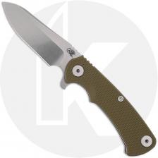 Rick Hinderer Project X Knife - Stonewash CPM MagnaCut Sheepsfoot - OD Green G10 / Working Finish Titanium - USA Made