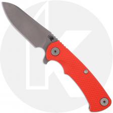 Rick Hinderer Project X Knife - Working Finish CPM MagnaCut Sheepsfoot - Orange G10 / Battle Bronze Titanium - USA Made