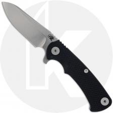 Rick Hinderer Project X Knife - Stonewash CPM MagnaCut Sheepsfoot - Black G10 / Stonewash Titanium - USA Made