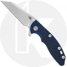 Hinderer Knives XM-18 3.0 Inch Knife - Wharncliffe - Stonewash - 20CV - Tri Way Pivot - Blue / Black G-10 / Stonewash Ti