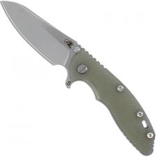 Hinderer Knives SKINNY XM-18 3.5 Inch Knife - Sheepsfoot - Stonewash - Tri Way Pivot - Translucent G-10