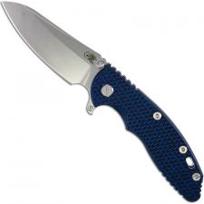 Hinderer Knives SKINNY XM-18 3.5 Inch Knife - Sheepsfoot - Stonewash - Tri Way Pivot - Blue / Black G-10