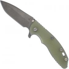 Hinderer Knives XM-18 3.5 Inch Knife - Spanto - Working Finish - S45VN - Tri Way Pivot - Translucent G-10