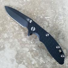 Rick Hinderer XM-18 Knife 3 Inch Battle Black Spanto Black G10 Frame Lock Flipper Folder