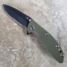 Rick Hinderer XM-18 Knife 3 Inch Battle Black Spanto OD G10 Frame Lock Flipper Folder