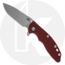 Hinderer Knives XM-18 3.5 Inch Knife - Slicer - Working Finish - 20CV - Tri Way Pivot - Red G-10