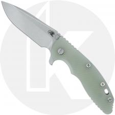 Hinderer Knives XM-18 3.5 Inch Knife - Stonewash Spear Point - S45VN - Tri Way Pivot - Translucent G-10 / Stonewash Ti