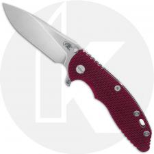 Rick Hinderer Knives SKINNY XM-18 3.5 Inch Knife - Slicer - Stonewash - MagnaCut - Red G10