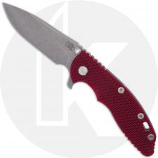 Rick Hinderer Knives SKINNY XM-18 3.5 Inch Knife - Slicer - Working Finish - MagnaCut - Red G10