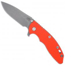 Rick Hinderer Knives SKINNY XM-18 3.5 Inch Knife - Slicer - Working Finish - MagnaCut - Orange G10