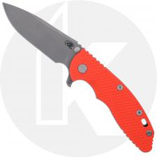 Rick Hinderer Knives SKINNY XM-18 3.5 Inch Knife - Slicer - Working Finish - Magnacut - Orange G10 / Battle Bronze Ti