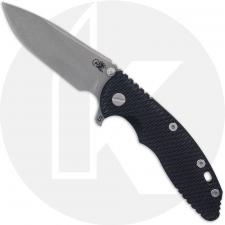 Rick Hinderer Knives SKINNY XM-18 3.5 Inch Knife - Slicer - Working Finish - MagnaCut - Black G10 / Battle Bronze Ti