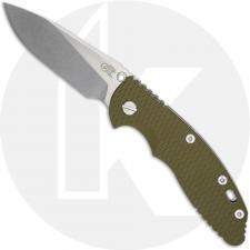 Rick Hinderer Knives XM-18 3.5 Inch Knife - Slicer - Stonewash - S45VN - OD Green G10 - Non-Flipper