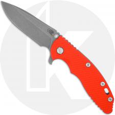 Rick Hinderer XM-18 3.5 Inch Knife - S45VN Spear Point - Working Finish - Orange G-10