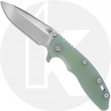 Rick Hinderer XM-18 3.5 Inch Knife - S45VN Spear Point - Stonewash Finish - Translucent G10/Blue Ti