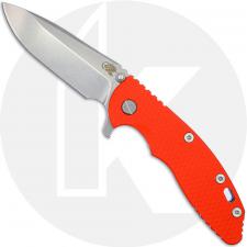 Rick Hinderer XM-18 3.5 Inch Knife - S45VN Spear Point - Stonewash Finish - Orange G10/Blue Ti