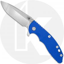 Rick Hinderer XM-18 3.5 Inch Knife - S45VN Spear Point - Stonewash Finish - Blue G10 / Bronze Ti