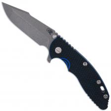 Rick Hinderer XM-18 3.5 Inch Knife - Skinny Harpoon Spanto - Working Finish - MagnaCut - Blue/Black G10