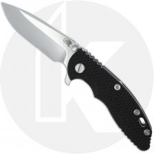 Rick Hinderer XM-18 3.25 Inch Knife - Stonewashed S45VN Spear Point - Black G10 / Working Finish Titanium