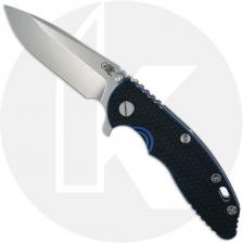 Rick Hinderer XM-18 3.25 Inch Knife - Stonewashed S45VN Spear Point - Blue/Black G10 / Working Finish Titanium
