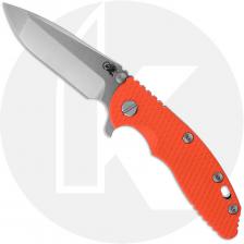 Rick Hinderer XM-18 3.25 Inch Knife - Stonewash MagnaCut Spanto - Orange G10 / Stonewash Bronze Titanium