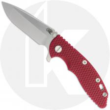 Rick Hinderer XM-18 3.25 Inch Knife - Stonewash MagnaCut Spanto - Red G10 / Stonewash Bronze Titanium