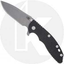 Rick Hinderer XM-18 3.25 Inch Knife - Working Finish MagnaCut Spanto - Black G10 / Working Finish Titanium