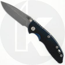 Rick Hinderer XM-18 3.25 Inch Knife - Working Finish MagnaCut Spanto - Blue/Black G10 / Working Finish Titanium - Non Flipper