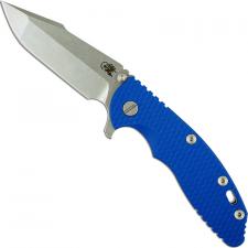 Hinderer Knives XM-18 3.5 Inch Knife - Gen 6 Harpoon Spanto - Stonewash - Tri Way Pivot - Blue G-10