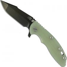 Hinderer Knives XM-18 3.5 Inch Knife - Gen 6 Harpoon Spanto - Stonewash Black DLC - Tri Way Pivot - Translucent G-10