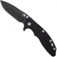 Hinderer Knives Gen 6 XM-18 3.5 Inch Knife - Spear Point - Battle Black DLC - Tri Way Pivot - Black G-10