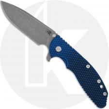 Hinderer Knives XM-24 4.0 Inch Knife - Working Finish - Blue/Black G10 / Titanium