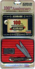 Old Timer Gunstock Trapper Knife - A94CPT - Limited Centennial Edition Tin Set - USA Made - OLD NEW STOCK - BNIB