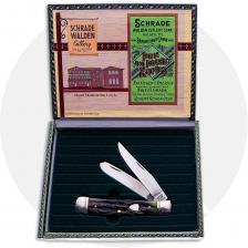 Schrade Walden CSW2962 Cigar Box Classics Set - Trapper - Tree Bark Bone - Serial Numbered - Discontinued - BNIB