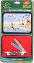 Schrade Ducks Unlimited Tin Set SDU4CPT - 2002 Special Edition - USA Made - DISCONTINUED ITEM - OLD NEW STOCK