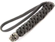 Schmuckatelli Lanyard - Classic Pewter Bead - Black Oxide Finish - Black Cord - 4.A-CBLBB