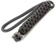 Schmuckatelli Lanyard - Cyber Pewter Bead - Black Oxide Finish - Black Cord - 4.A-CYBLBB